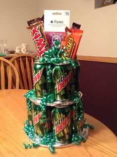 Soda Can Cakes, Birthday Cake For Boyfriend, Gift Towers, Birthday Basket, Cute Birthday Gift, Candy Bouquet, Birthday Weekend, Cool Birthday Cakes, 16th Birthday Party