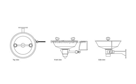 Eye Wash Station - Free CAD Drawings Hair Wash Station, Pool Houses Plans, Eye Wash Station, House Plans Design, Floor Plans House, Wash Station, One Storey House, Swimming Pool House, 2 Bedroom House Plans