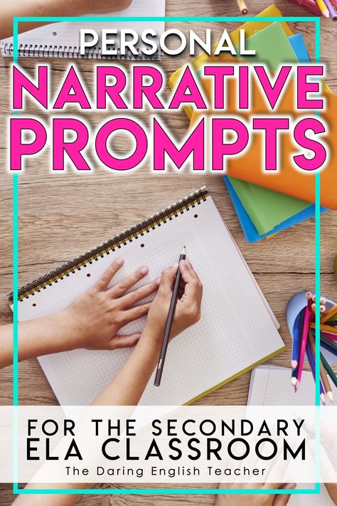 Personal Narrative Middle School, Narrative Writing Middle School, Fictional Narrative Writing, Personal Narrative Writing Prompts, Middle School Writing Activities, Narrative Writing Activities, Narrative Prompts, Teaching Narrative Writing, Literary Writing