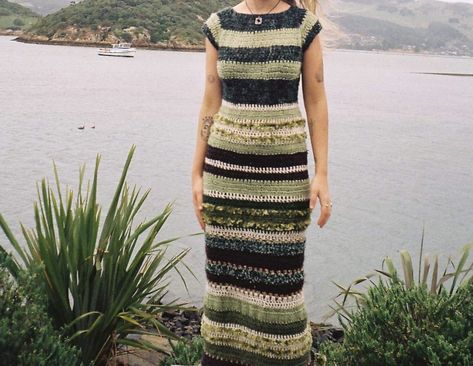 Diy Knit Dress, Knit Maxi Dress Pattern, Summer Long Sleeve Crochet Knit Dress, Spring Crochet Knit Dress, Textured Knit Crochet Summer Dress, Crochet Winter Dress, Crochet Knit Dress Aesthetic, Crochet Dress Pattern Free Knitting & Tools, Moss Stitch Knit