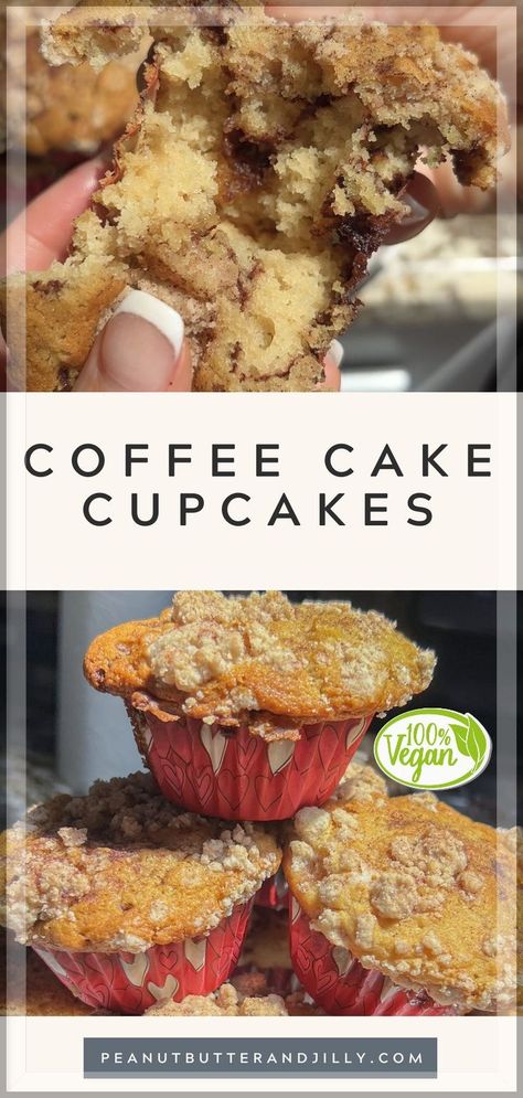 Vegan Coffee Cake Muffins, Gluten Free Coffee Cake Muffins, Fluffy Coffee Cake, Moist Coffee Cake Recipe, Moist Coffee Cake, Fluffy Coffee, Vegan Dessert Recipe, Cinnamon Streusel Topping, Gluten Free Vegan Recipes Desserts