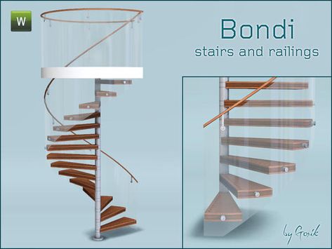 Sims4 custom content Bondi staircase and railing Sims 4 Stair Railing Cc, Sims 4 Spiral Staircase Cc Functional, Sims 4 Cc Railing, Sims 4 Railings Cc, Sims 4 Staircase, Sims 4 Cc Stairs Functional, Sims 4 Stairs Cc, The Sims 4 Cc Home, Sims 4 Stairs