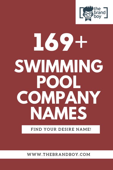 Pool Company Logo, Pool Business, Company Names Ideas, Children Swimming Pool, Catchy Names, Swim School, Cool Swimming Pools, Name For Instagram, Instagram Names