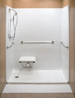 Accessible Bathrooms, Shower Wheelchair, Accessible Bathroom Design, Tub To Shower Conversion, Ada Bathroom, Shower Conversion, Walk In Showers, Shower Stalls, Grab Bars In Bathroom