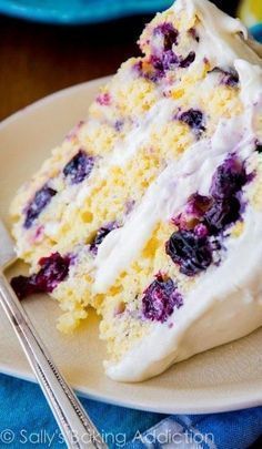 Lemon Blueberry Layer Cake, Blueberry Layer Cake, Lemon Blueberry Cake, Blueberry Lemon Cake, Cake With Cream Cheese Frosting, Brownie Desserts, Oreo Dessert, Blueberry Cake, Blueberry Recipes