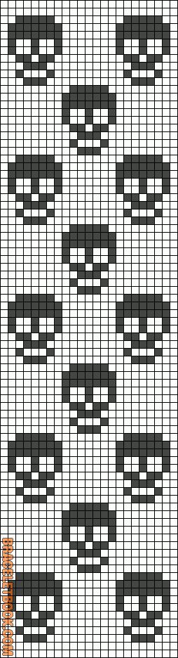 Rotated Alpha Pattern #11413 added by christalxo Kat Haken, Crochet Skull, Halloween Cross Stitches, Seni 3d, Cross Stitch Bookmarks, Pola Sulam, Loom Bands, Pixel Pattern, Pixel Art Pattern