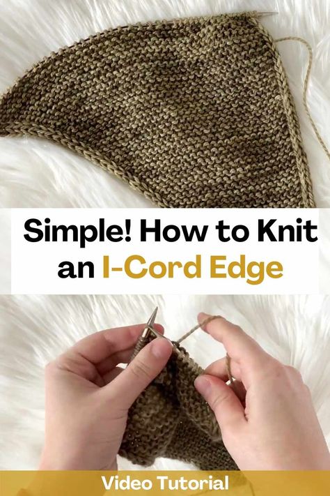 Learn how to knit an I-cord edge by watching this video tutorial. The creator of this video will show you step by step how to work an I-cord edge on both sides of an asymmetrical shawl. Thanks to this tutorial you will be able to make your knitting a more orderly appearance. You will only have to follow their instructions and you will see that the result is incredible! Knitting is an incredible way to pass the time and what better way to learn new techniques than to make your knitting... I Cord Edging How To Knit, Knitting I Cord Edge, Knit I Cord Tutorial, Knit Icord Edge, I Cord Edge Knitting, I Cord Knitting, Edge Knitting, How Do You Knit, Asymmetrical Shawl