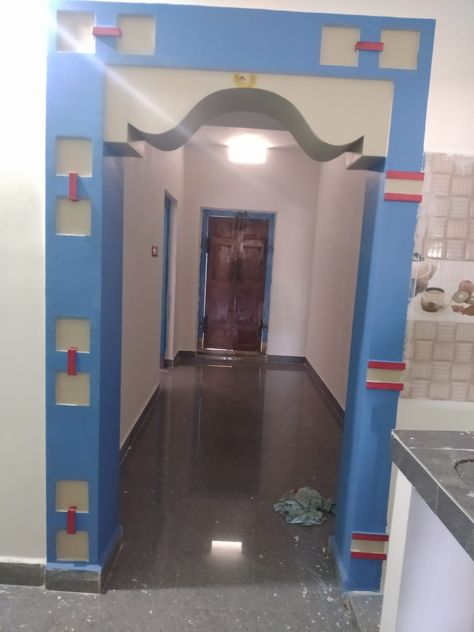 Kitchen Entrance Design Cement, Kitchen Arch Design Modern With Cement, Open Kitchen Arch Design, Kitchen Arch Design, Kitchen Entrance Design, Archway Molding, Kitchen Arch, Wall Showcase Design, Tv Cupboard Design