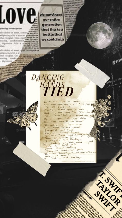 Dancing With Our Hands Tied Wallpaper, Dancing With Our Hands Tied Taylor Swift, Dancing With Our Hands Tied Aesthetic, Dancing With Our Hands Tied, Taylor Swift Dancing, Tie Drawing, Cute Pikachu, Taylor Swift Party, Song Lyrics Wallpaper