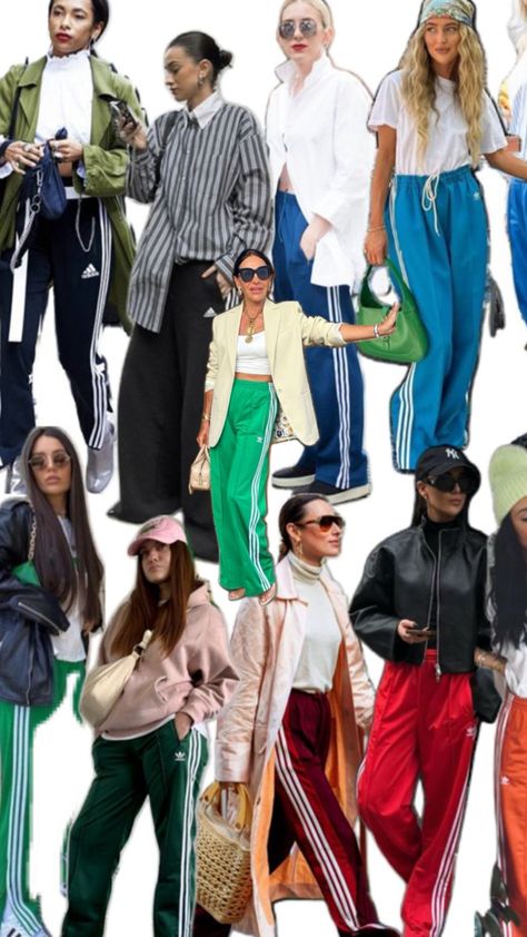 Sporty street Style in New York Adidas Street Style, Track Outfits, Sporty Chic Outfits, Sporty Street Style, New York Outfits, Look Adidas, Trendy Outfits For Teens, 60 Fashion, Adidas Fashion