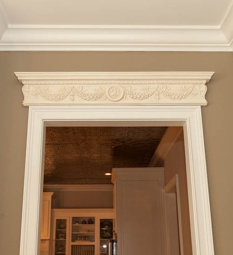 Georgian Crown Molding, Stained Crown Molding, Victorian Crown Molding, Victorian Crown, Georgian Doors, Wall Paneling Diy, Window Casing, Modern Victorian, Master Bed