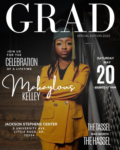 Graduation Party Flyer, Graduation Invitation Design, High School Graduation Pictures, College Graduation Photoshoot, College Graduation Pictures Poses, College Graduation Photos, Graduation Photography Poses, College Graduation Parties, Senior Photo Outfits