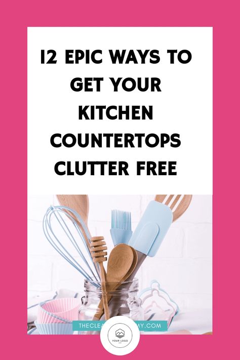 Tired of cluttered counters? These easy tips to declutter kitchen countertops will help you create a clean, organized space. Save this pin for genius kitchen counter declutter ideas to jelp keep your countertops clean and tidy! Declutter Kitchen Countertops, Declutter Kitchen Counter, Kitchen Countertop Organization, Kitchen Counter Organization, Declutter Kitchen, Countertop Organizer, How To Declutter, Organizing Hacks, Clutter Free