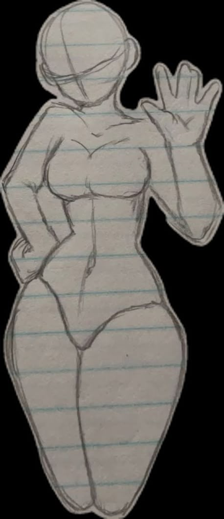 Art Reference Aesthetic, Cool Art Reference, Female Body Sketch, Female Drawing Base, Traditional Sketches, Body Type Drawing, Bad Drawings, Poses Anime, Body Sketches