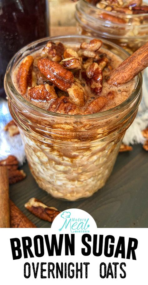 Brown Sugar Overnight Oats, Cinnamon Overnight Oats, Overnight Oats Recipe Easy, Best Overnight Oats Recipe, Oat Recipes Healthy, Easy Breakfast Recipe, Overnight Oats Recipe Healthy, Overnight Oats Healthy, Busy Morning