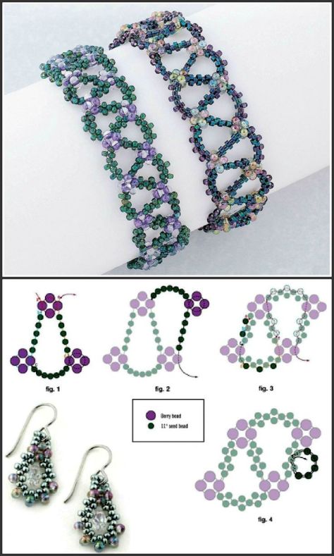 3d Beading Patterns Free, Glass Bead Bracelet Patterns, Beaded Bracelet Patterns Tutorials, قلادات متدلية, Pola Manik, Gelang Manik-manik, Beaded Necklace Patterns, Japanese Beads, Pola Gelang