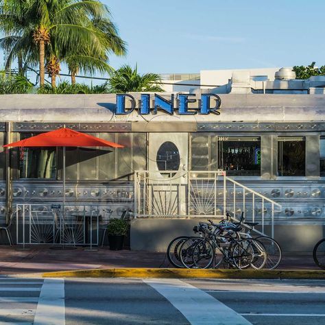 Retro style diner on Washington, Miami Beach. Sunset Valley, Comic Book Writer, Tidal Wave, Movie Studio, Fire Station, Community College, City Travel, Coffee House, Vacation Destinations