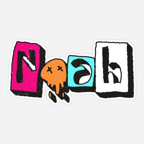 colorful Noah name sticker, custom name sticker for Noah Rowan Name, Noah Name, Jordan Name, Sophia Name, Sophia Sophia, Tmnt Girls, Name Calligraphy, Graffiti Names, Calligraphy Typography