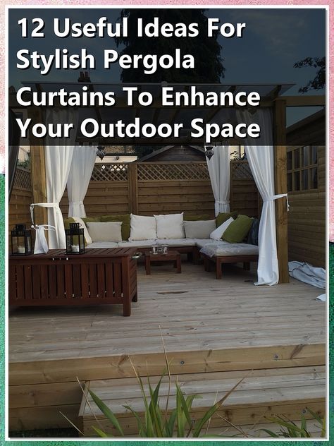 Transform your outdoor oasis with our guide to stylish pergola curtains. Discover 12 useful ideas that not only enhance your space but also provide privacy and shade. From vibrant colors to elegant designs, these pergola curtains can elevate your patio, garden, or deck, making it the perfect retreat. Explore creative ways to incorporate these versatile curtains into your decor and enjoy a beautiful, functional outdoor area all year round. Outside Curtains, Pergola Curtains, Elegant Designs, Outdoor Oasis, Outdoor Area, Patio Garden, Outdoor Space, Elegant Design, Oasis