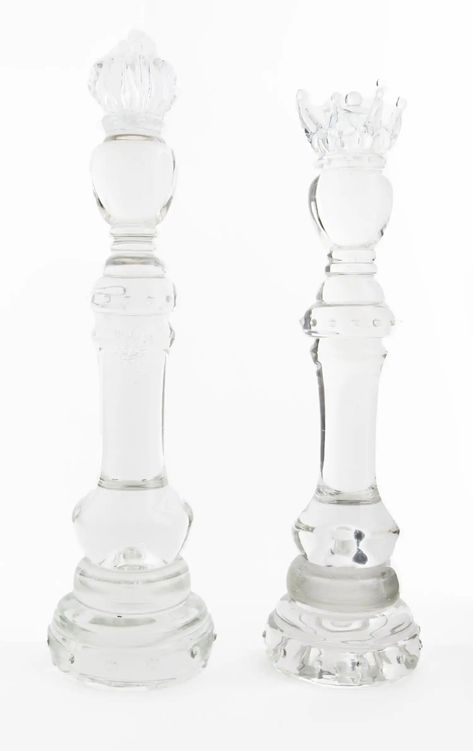 Hand Blown Glass Chess Pieces — Holdman Studios Glass Chess Pieces, Glass Chess Set, Queen Chess Piece, Glass Chess, Chess Queen, Mason Jar Wine Glass, Chess Pieces, Chess Set, King Queen