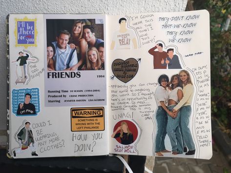 friends movie/tv/series journal page ideas Journal Friends, Journal With Friends Ideas, Shared Journal With Friends Ideas, Friends Journal Page, Journal Friends Page, Friends Journal Ideas, Shared Journal With Friends, Friends Book, Friends Tv Show Scrapbook Ideas