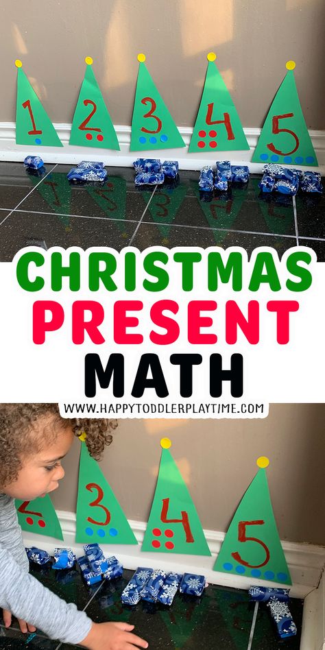 North Pole Activities Preschool, Present Craft Preschool, Kiddie Academy, Math Activities For Toddlers, Nanny Activities, Christmas Tree Ornament Crafts, Fun Christmas Tree, Christmas Preschool, Stick Christmas Tree