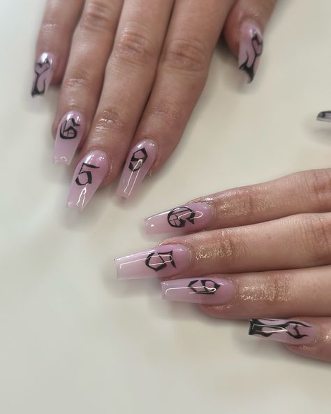 G59 THE SET G59 WILL MAKE YOU SWEAT Had to send my girl off to her first Greyday with some hand painted lettering. WHERE MY $B FANS AT??!!! #nails #nailart #nailtech #maryland #marylandnails #greyday #greyday2024 #Suicideboys #marylandnailtech #marylandnailartist Greyday Nails, G59 Nails, Hand Painted Lettering, Bad Nails, Western Nails, Basic Nails, Makeup Needs, Painted Letters, Cool Nails