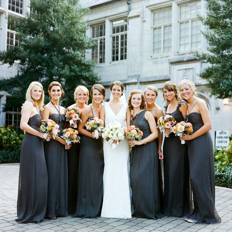 Grey and pink Charcoal Grey Bridesmaid Dresses, Dark Grey Bridesmaid Dresses, Charcoal Bridesmaid Dresses, Gray Bridesmaid Dresses, Bridesmaid Dresses 2018, Summer Bridesmaid Dresses, Grey Bridesmaids, Mismatched Bridesmaids, Designer Bridesmaid Dresses