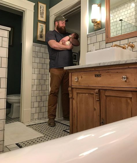 41.6k Likes, 783 Comments - Erin Napier (@erinapier) on Instagram: “For @scotsman.co’s first Father’s Day, Helen was baptized by his parents in a gown made by my mama…” Erin Napier Bathroom, Hgtv Hometown, Josh Altman, Home Town Hgtv, Erin Napier, Homes Inside, Bathroom Remodels, Bathroom Renos, Celebrity Houses