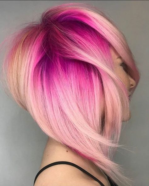 Hair and Beauty (@hairbeauty00) • Instagram fotografije i videozapisi Pink Hair Highlights, Hair Evolution, Rainbow Hair Color, Creative Hair Color, Temporary Hair Color, Punk Hair, Hair Color Purple, Bright Hair, Hair Color Pink