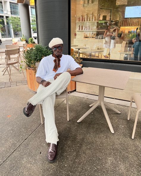 Brownstone . . . . . . . #explore #explorepage #outfitideas #outfitinspo #nyc #streetwear #fashion #toronto #streetstyle #fitsonpoint #ootd #loafers #beret Tea Party Outfit Men, Beret Outfit Men, Ootd Loafers, Venice Italy Outfit, Nyc Streetwear, Beret Outfit, Party Outfit Men, Men Photoshoot, Italy Outfits