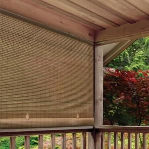 Radiance White Cordless Light Filtering UV Protection Manual Roll-Up Sun Shade 36 in. W x 72 in. L-3320136 - The Home Depot Blinds For Outdoor Patio, Porch Shades, Patio Sun Shades, Patio Shade, Roller Shades, Shades Blinds, Screened Porch, Blinds For Windows, Back Porch