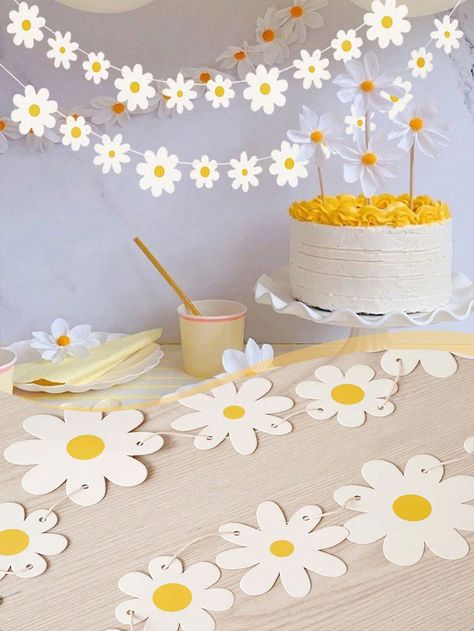 Multicolor  Collar  Paper   Embellished   Event & Party Supplies Daisy Garland, Banner Flower, Flower Banner, Garland Flower, Groovy Birthday, Hippie Birthday, Daisy Party, 18th Bday, Hippie Baby