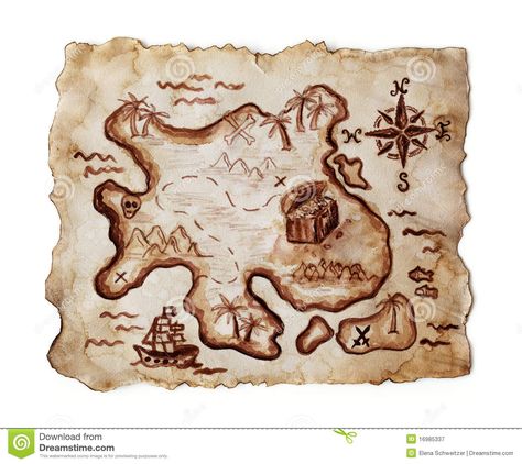 Old Treasure Map Royalty Free Stock Photography - Image: 16985337 Old Treasure Map, Treasure Maps For Kids, Pirate Map, Pirate Themed Birthday Party, Treasure Hunt Games, Pirate Themed Birthday, Map Wall Mural, Map Tattoos, Pirate Kids