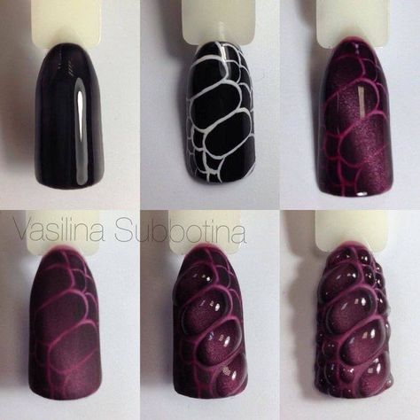 Nails Step By Step, Dragon Nails, Animal Print Nails Art, Art Deco Nails, Nail Drawing, Nail Techniques, Nail Art Techniques, Nail Art Tutorials, Cat Eye Nails