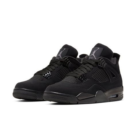 Jordan 4s All Black, Black Cats Jordan 4’s, All Black Jordan 4’s, Black Jordan 4’s, Jordans 4s Black, Jordan 4 Noir, Black Cats Jordans, J4 Shoes, All Black Jordans