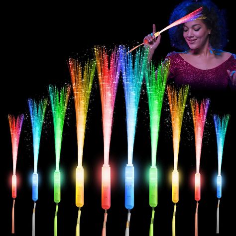 PRICES MAY VARY. Acrylic Perfect for Any Occasion: Ideal for parties, concerts, festivals, and more. These glow sticks are perfect for all ages, creating a fun and festive atmosphere with vibrant, waving lights. Three Flashing Modes: Choose from fast flashing, slow flashing, or steady glow with our LED wands. These glow sticks feature vibrant, alternating colors, making them eye-catching and fun for any event. Four Colorful Handles: Available in pink, green, blue, and yellow, the handles are lig Bright Party Decor, Glow In The Dark Decorations, Glow Party Favors, Glow Party Decorations, Magic Decorations, Jungle Party Favors, Sparklers Fireworks, Purple Quinceanera, Magic Party