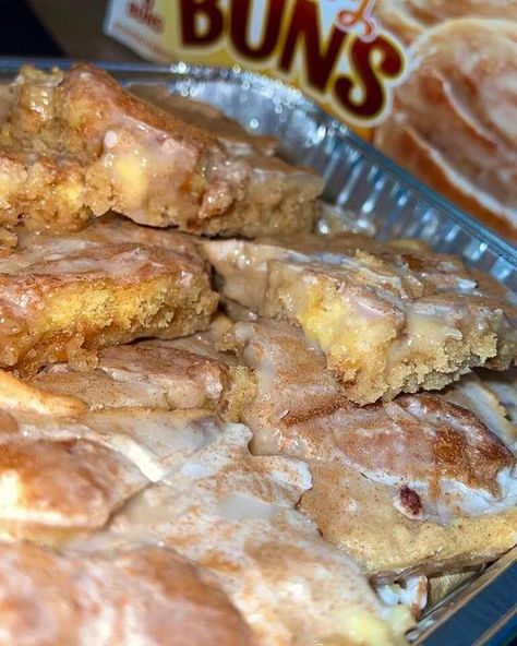 Honey Bun Brownies | Honey Bun Brownies, Honey Bun Cake, Honey Bun, Brownie Ingredients, Honey Buns, Honey And Cinnamon, Brownie Mix, Yellow Cake Mixes, Budget Meals