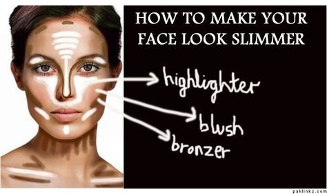 makeup to make a fat face look slimmer | How to apply makeup to a round face Round Face Celebrities, Makeup Contour, How To Contour, Contour Tutorial, Face Tips, Blush Beauty, How To Apply Blush, Apply Makeup, Trendy Makeup