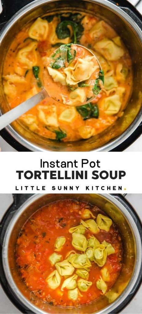 Instant Pot Recipes Easy Soups, Instant Pot Cheese Tortellini Soup, Fall Meals Dinners Instant Pot, Instant Pot Soup Tortellini, Hearty Cheese Tortellini Soup, Simple Instant Pot Soup, Fall Stew Instant Pot, Instant Pot Winter Soup, Few Ingredient Instant Pot Meals