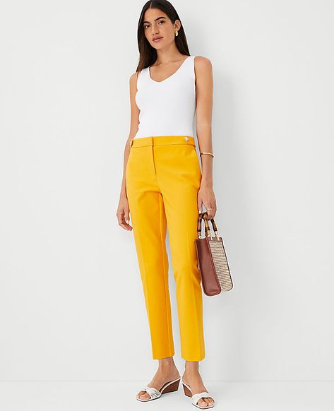 Yellow Pants Outfit, Lean Legs, Yellow Pants, Petite Pants, The Button, Trendy Clothes For Women, Slim Leg, Ankle Pants, Slim Legs