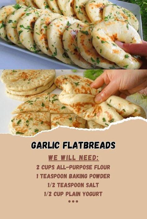 Naan Bread Sandwich Ideas, Curry Sides, Easy Naan Recipe, Garlic Flatbread, Homemade Naan Bread, Easy Flatbread, Flat Breads, Homemade Bread Recipes Easy, Naan Recipe