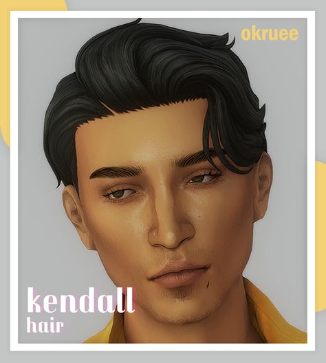 kendall hair | Patreon Okruee Sims 4, Kendall Hair, Sims 4 Curly Hair, 4 Hairstyles, Sims 4 Hair Male, Kendall Roy, Mod Hair, Sims 4 Mm Cc, Male Hair