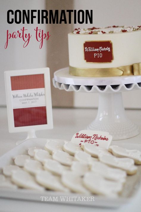 The Confirmation *Par-tay* - Team Whitaker Confirmation Party Ideas Catholic, Confirmation Party Ideas, Catholic Sacraments, Catholic Confirmation, Confirmation Party, Confirmation Cakes, Catholic Home, Beef Fajitas, Red Tablecloth