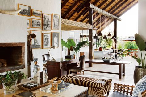 Safari Lodge Interior, Out Of Africa Style, Colonial House Interior, African Interior Design, British Colonial Decor, African Interior, Colonial Decor, Camping Decor, Private House