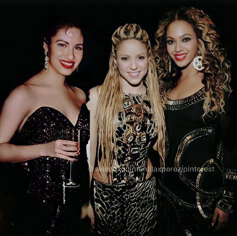 Selena, Shakira, and Beyonce. My Edit, Mi Edición Selena Q, Tejano Music, Selena Quintanilla Perez, Selena Quintanilla, Recording Artists, Shakira, Beyonce, Flapper Dress, Acrylic Nails