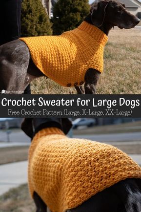 Crochet Dog Sweater For Large Dogs, Crochet Dog Sweater Free Pattern Xlarge, Crochet Extra Large Dog Sweater Free Pattern, Crochet Big Dog Sweater Free Pattern, Dog Sweater Crochet Pattern Large, Crochet Dog Sweater Big, Quick Crochet Dog Sweater, Free Crochet Dog Coat Pattern, Free Crochet Pattern For Small Dog Sweater