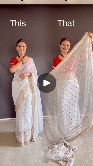 27K views · 3.8K reactions | elegance at its finest! 💫 
Adorn yourself in this exquisite white pure georgette Banarasi saree with a stunning zari border. Comes with a contrast ready made fully stitched  blouse,  the price of this saree and stitched blouse is just Rs 1800/-

This is Perfect for weddings or any special occasion, make a statement that’s timeless and graceful. 

Beautiful saree and stitched blouse from @elegancysaree @wearyourchoice 

Check their pages from @elegancysaree @wearyourchoice 

✨ #BanarasiSaree #EthnicElegance #SareeLove #WeddingSeason #Fashionista | Heena Gehani | Sanjay Leela Bhansali · Chaudhavi Shab White Saree With Contrast Blouse, White Banarasi Saree, White Georgette Saree, Georgette Banarasi Saree, Pure Georgette Sarees, Sanjay Leela Bhansali, White Saree, Contrast Blouse, Banarasi Saree