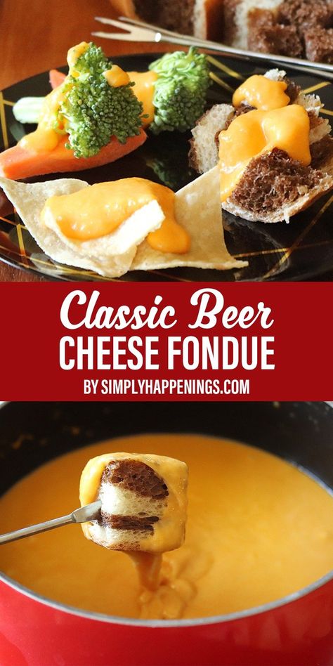 Beer Fondue Recipes, Nonalcoholic Cheese Fondue, Beer Cheddar Fondue, Melting Pot Beer Cheese Fondue, Cheddar Fondue Recipes, Fondue Ideas, Cheddar Fondue, Swiss Cheese Fondue, Bread Chips