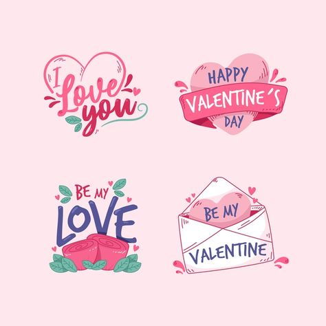 Various labels and badges for valentine ... | Free Vector #Freepik #freevector #logo #label #heart #love Valentine Logo, Lock Drawing, Print Design Template, Draw Logo, Valentines Illustration, Bullet Journal Banner, Valentines Gift Box, Valentines Day Clipart, Unique Valentines Day Gifts